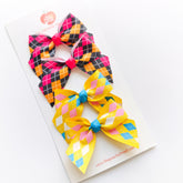 The Colorful Checkmates- Set of 4 Bows